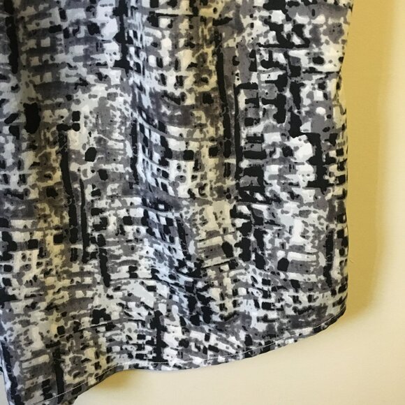 Jessica Tiny Modern TV Static Print Tunic Cap Sleeve Box Pleat Blouse - Picture 5 of 16